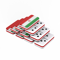 Jeu de société Domino classique coloré avec logo personnalisé Jeu de table professionnel double 6 blocs Domino dans une boîte en acrylique