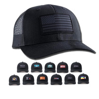 Topi Trucker Motif Hewan Hitam, Topi Olahraga Panel Depan 2026, Fashion Populer Laris, 6 Panel, Logo Patch Kartun, Jaring