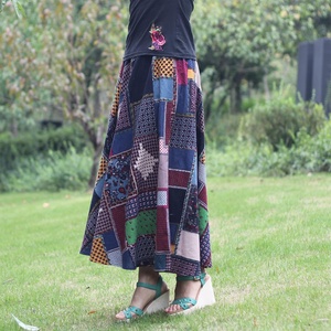 Womens Long Patchwork <strong>Skirts</strong> Thailand Clothes Ethnic Boho Pants Cotton Linen Hippie <strong>Gypsy</strong> Clothing Bohemian <strong>Skirt</strong> - Product Image 5