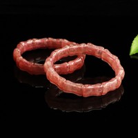 Bracelet en perles de quartz fraise naturel et cristal de bambou Aiyu en gros pour le commerce électronique et le streaming en direct