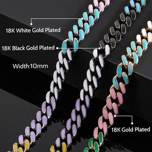 Pulsera de eslabones cubanos de acero inoxidable para hombre, brazalete de esmalte estilo hip hop <span class=keywords><strong>miami</strong></span>, brilla en la oscuridad, 10mm - Product Image 5
