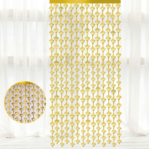 Décoration de fête en gros Diamant 1*2M Toile de fond dorée Rideaux à franges en feuille de clinquant métallique - Product Image 3