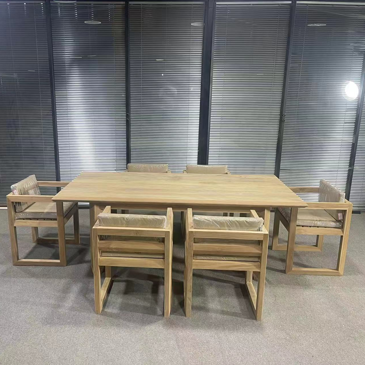 SIGMA Teak Wood Rectangular TableOutdoor Outdoor Dining Set 10 Seat Dining Table And Chair Sets