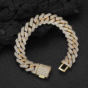 Pulsera Hip Hop de 12 mm con Cadena Cubana de Doble Fila y Rombo, Incrustaciones de Cobre y Zirconia, Joyería para Hombre, Moda Tanjing, Collar Lijing - Product Image 1
