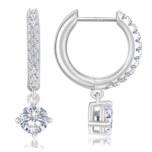 925 <span class=keywords><strong>argent</strong></span> Sterling CZ broche réglage Huggies <span class=keywords><strong>boucle</strong></span> <span class=keywords><strong>d</strong></span>'<span class=keywords><strong>oreille</strong></span> femmes cadeaux 14K plaqué or magnifique mariée bal rond balancent boucles <span class=keywords><strong>d</strong></span>'oreilles - Product Image 1