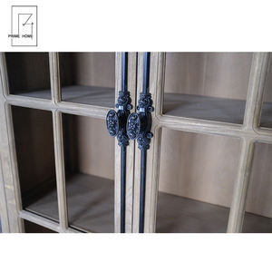 Libreria per porte in vetro di quercia naturale a battente in stile francese per mobili per la casa all'ingrosso - Product Image 4