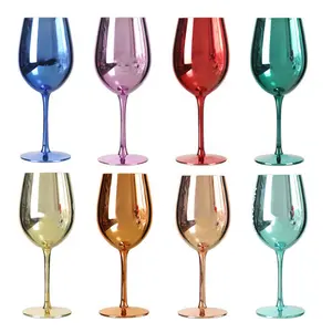 זכוכית יין אדום סיטוני זכוכית 320 מ "ל מצופה זהב ורוד זכוכית יין אדום זכוכית