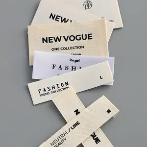 Logo personalizzato di fabbrica goffrato vestiti indumento etichette vestiti ricamati tessuto etichetta Tag con il proprio Logo Design per il collo etichetta