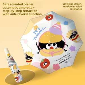 Nuevo Paraguas Infantil con Diseño de Dinosaurio de Dibujos Animados, Plegable en Tres Secciones, Automático y Anti-rebote, para Niños y Niñas de Primaria - Product Image 2