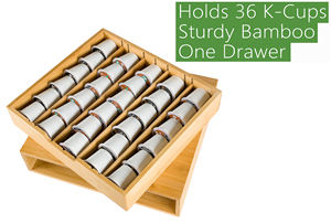 BAMBOO K-CUP COFFEE POD HOLDER STORAGE ORGANIZER FOR KITCHEN  JEWELRY AND COSMETIC