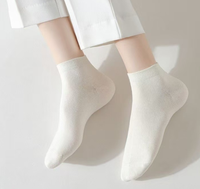 Chaussettes pour femmes en coton 100% blanc uni : chaussettes de sport respirantes, sans couture, anti-transpiration pour femmes