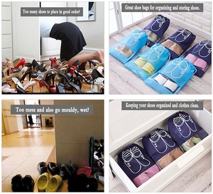 Organisateur de chaussures, sacs de rangement personnalisés pour gagner de l'espace, sacs de rangement Non-tissé Portable à cordon, sac de voyage avec votre propre logo - Product Image 5