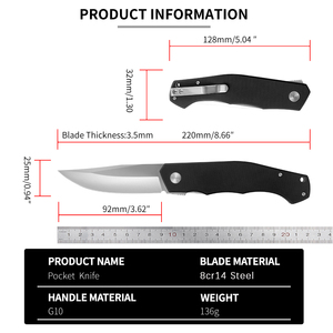 Cuchillo Plegable Táctico de Supervivencia EDC con Hoja de Acero 8cr14 y Mango G10, Personalizable OEM, para Camping - Product Image 2
