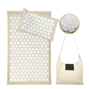 Wholesale Eco friendly rubber cotton pillow bag cushion set foot neck spike acupuncture yoga massage mat