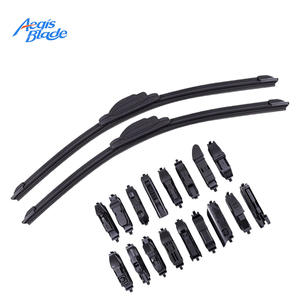 Escobilla Limpiaparabrisas Multifuncional Sin Marco de Caucho Natural con Estructura Sin Huesos y Recubrimiento de Silicona, 16 Adaptadores para - Product Image 1