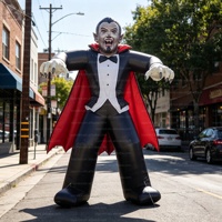 Modèle de figurine gonflable géante réaliste de Dracula le vampire avec éclairage LED pour fête d'Halloween/carnaval/vente au détail/foire commerciale/jardin