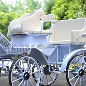 White <strong>Horse</strong> <strong>Carriage</strong> <strong>Wagon</strong> BTH-03 Steel Material for Sightseeing Pleasure - Product Image 1