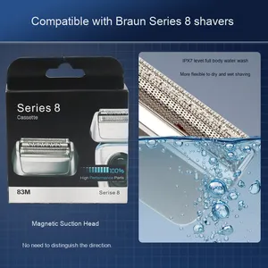Per <span class=keywords><strong>Braun</strong></span> <span class=keywords><strong>serie</strong></span> <span class=keywords><strong>8</strong></span> rasoio elettrico testa intera cartuccia in acciaio inox membrana netta assemblaggio lama rasoio - Product Image 2