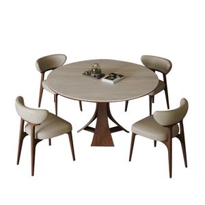 Mesa Redonda Moderna con Base <span class=keywords><strong>de</strong></span> Madera Sólida y Tablero <span class=keywords><strong>de</strong></span> Piedra, Bajo MOQ, <span class=keywords><strong>Precio</strong></span> al por Mayor - Product Image 5