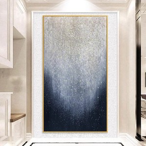 Peinture à l'huile peinte à la main, art abstrait, effet visuel 3D, cadre métallique, art mural contemporain pour entrée, couloir, salle à manger, décoration - Product Image 4