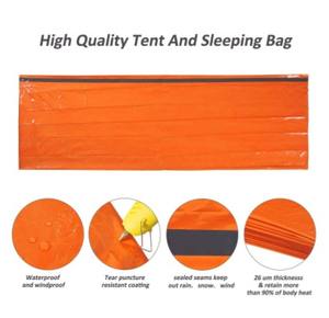 Sac de couchage d'urgence thermique - Utilisable comme sac de couchage d'urgence, sac de couchage de survie, couverture d'urgence en Mylar avec sifflet - Product Image 3