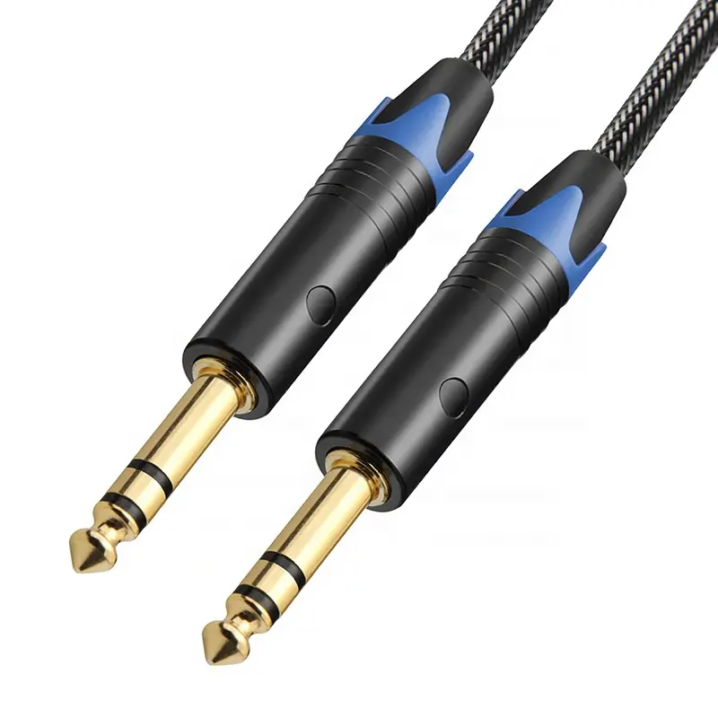 Customize Braided 6.35MM 1/4 TRS Male To Male Balanced Stereo Speaker Audio Jack Instrument Electric Guitar Music Cable
