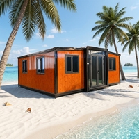 Maison préfabriquée extensible ZhuDuo, 2 chambres, structure en acier galvanisé, finition bois, villa de plage, installation rapide, garantie 1 an