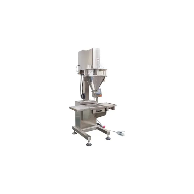 Semi automatic 1000g Weighing Spice Coffee Flour Salt Seasoning Auger Filler Dry Powder Filling Machine