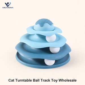 Juguete Giratorio de 3 Niveles para Gatos, Pista de Bolas Rodantes, Torre de Juego Interactiva para Gatos en Interiores, Diseño de Borde Festoneado, 4 Opciones de Color - Product Image 5