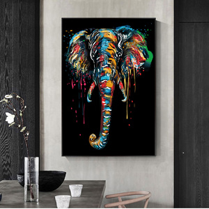 Usine décor à la maison mur photos abstraite toile affiche impression mur <span class=keywords><strong>Art</strong></span> singe et éléphant <span class=keywords><strong>Pop</strong></span> Animal affiche <span class=keywords><strong>peinture</strong></span> à l'huile - Product Image 6