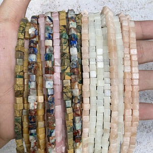 Cuentas de Piedras Preciosas Naturales S&H, Cuentas de <span class=keywords><strong>Piedra</strong></span> Cúbicas Lisas Cortadas a Mano, Suministros para la Fabricación de Joyería DIY, Hilo de 38 cm y 2 mm - Product Image 3