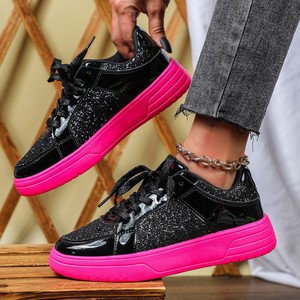 Height Increasing Laser <strong>Glitter</strong> Platform Sneakers Fashion Rainbow Reflection <strong>Trainer</strong> Versatile Street Style Sneaker for <strong>Women</strong> - Product Image 3