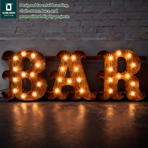 Enseigne lumineuse personnalisée en métal <span class=keywords><strong>avec</strong></span> ampoules pour la décoration de logo de bar ou de devanture de magasin - Product Image 1