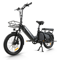 Vélo cargo électrique CMACEWHEEL 20 pouces, sans balais, 48V 500W, 7 vitesses, batterie au lithium, cadre en alliage d'aluminium, assistance au pédalage, léger