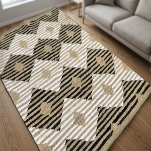 Tapis en laine/jute tissés à la main Rectangle adulte fibre naturelle maître Arts pile plate Ikat tous les jours IN;34648 MA-J011S transitionnel - Product Image 3