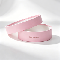 Caja Redonda de Cartón Rosa Personalizada con Ventana Transparente, Empaque de Papel Rígido Reciclable con Logotipo Personalizado para Colecciones de Marca
