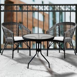 Garden Outdoor Tempered Water Waving Glass <b>Table</b> Top <b>Round</b> Metal <b>Table</b> JYGT1 Outdoor Tempered <b>Table</b> Glass <b>Table</b> <b>Patio</b> Garden Tab - Product Image 3