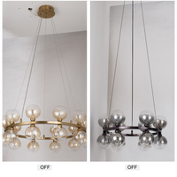 Lustre LED de luxe moderne et minimaliste, design italien créatif, en fer et verre noir et or, forme haricot magique, grand modèle pour salon, vente en gros