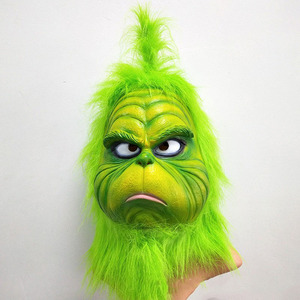 Winter Party Role Play Funny Snow Monster Christmas Mask <strong>Grinch</strong> Green Haired Monster Gloves Beard Santa Claus <strong>Hat</strong> Gift - Product Image 5