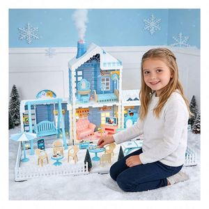 Maison de poupée de luxe avec piscine et balcon, ensemble de jeu avec ascenseur et meubles, jeu d'imitation, cadeau en plastique unisexe pour enfants - Product Image 4