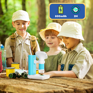 2-in-1 Children Learning <b>Digital</b> <b>Clock</b> Electron 1000x Magnification 2 Inch 1080p HD Screen 8 LED Illumination USB CM5-blue 2-in- - Product Image 4