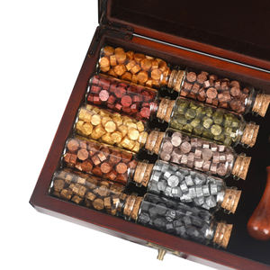 Cuentas de sello de cera de colores metálicos retro, lacre, botella de vidrio pequeña, cuentas de cera de sellado, oro rojo plateado, gran oferta - Product Image 1