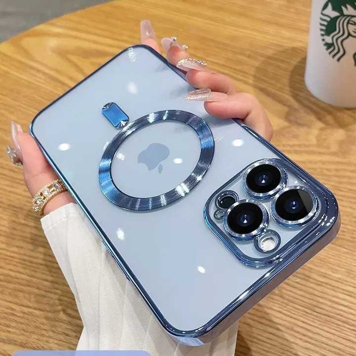 Tpu Electroplated Transparent Back Cover Shockproof Magnetic Case Safes Shell Mobile Phone Cases for Iphone 16 15 14 13 Pro Max
