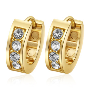 Orecchini a Cerchio da Donna in Acciaio Inossidabile Elettroplaccato con Piccole Perle Geometriche Islamiche e Strass <span class=keywords><strong>di</strong></span> Cristallo - Semplici, Personalizzati, <span class=keywords><strong>di</strong></span> Alta Gamma - Product Image 5