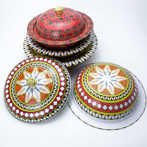 Piatto Rotondo Decorativo Indiano Economico e Colorato 20-40cm con Coperchio per Frutta e Dolci - Product Image 3