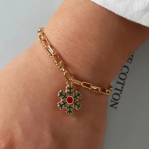 I-0055 nouveau Festival noël concepteur chaîne pendentif noël Bracelet bijoux plaqué or alliage Bracelets - Product Image 3