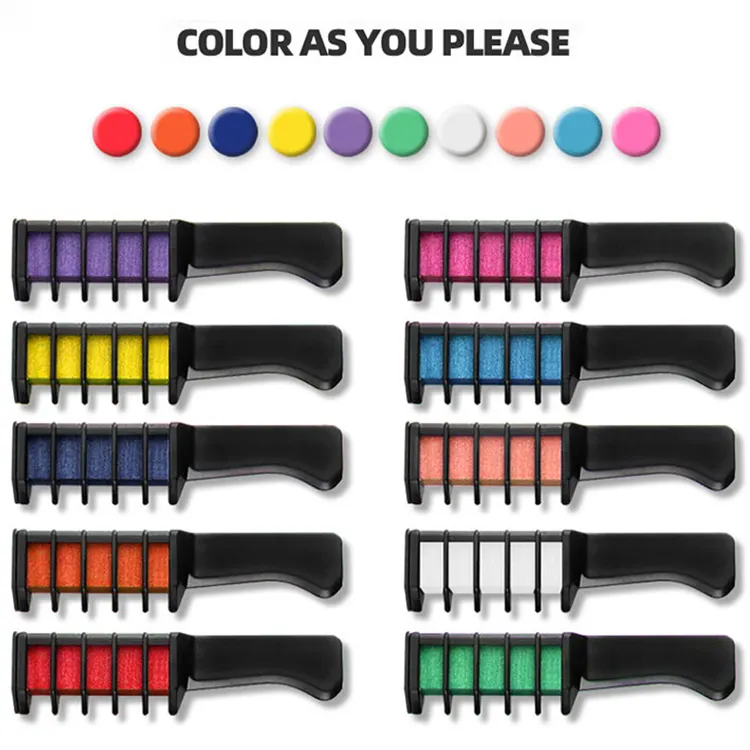 New DIY Washable Hair Colour Dye Comb Party Cosplay Safe Temporary Hair Chalk Comb For Party Cosplay