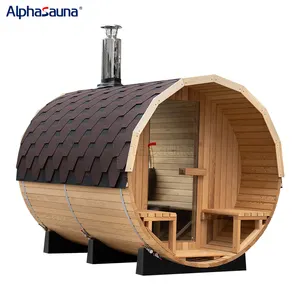 Barato barril Sauna al aire libre EE. UU. 6 personas nuevo puro Cedro rojo canadiense Sauna de madera SALA DE Sauna de leña