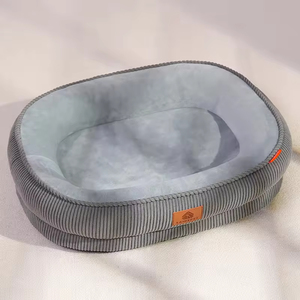 Lits orthopédiques surélevés pour chiens, grands, lavables, imperméables, à motif uni, écologiques, avec housse amovible en daim, pour chiens, en carton - Product Image 5