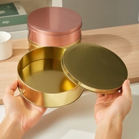 Boîte en métal ronde de 168x50 mm pour biscuits, bonbons, chocolat, emballage alimentaire, boîte en métal personnalisée avec logo imprimé, boîte cadeau